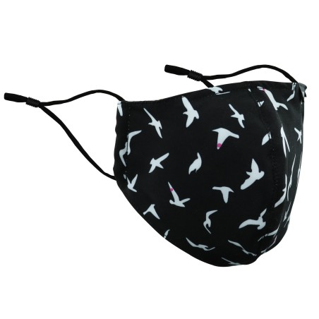 Black and White Filter Mask with Flying Birds
