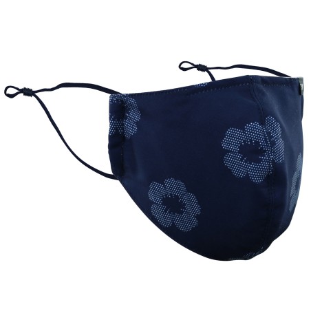 Unique Floral Print Mask in Midnight Blue