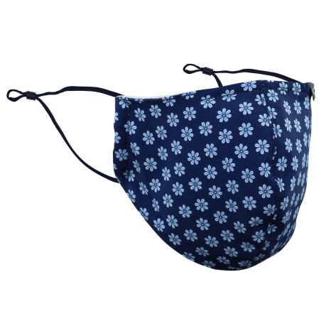 Navy Masks with English Daisy Print