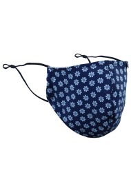 Navy Masks with English Daisy Print
