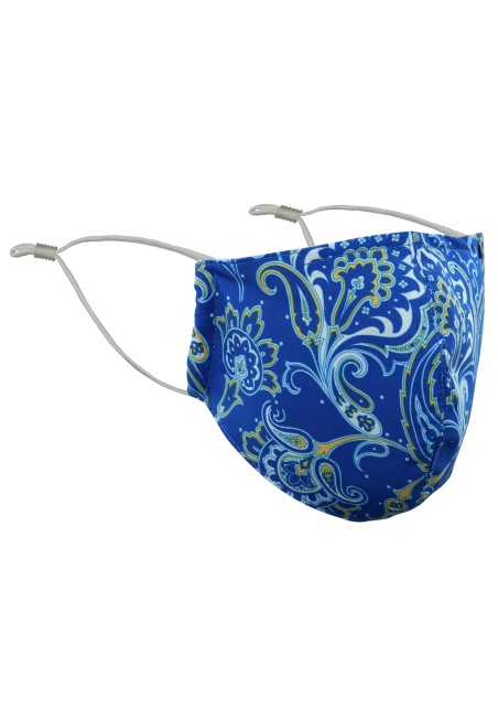 Elegant Paisley Print Mask in Navy