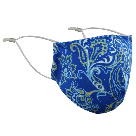 Elegant Paisley Print Mask in Navy
