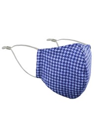 Fine Houndstooth Check Mask in Navy