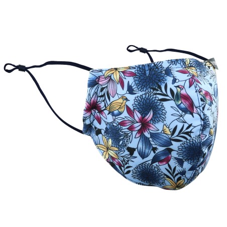 Japanese Floral Mask in Light Blue