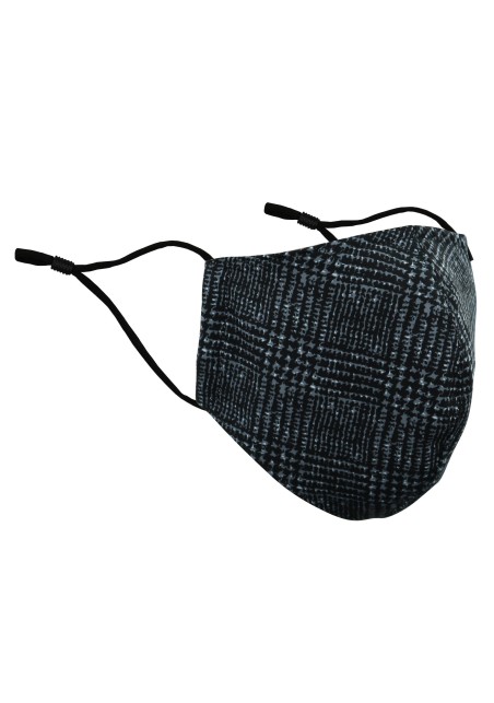 Prince of Wales Check Mask in Charcoal