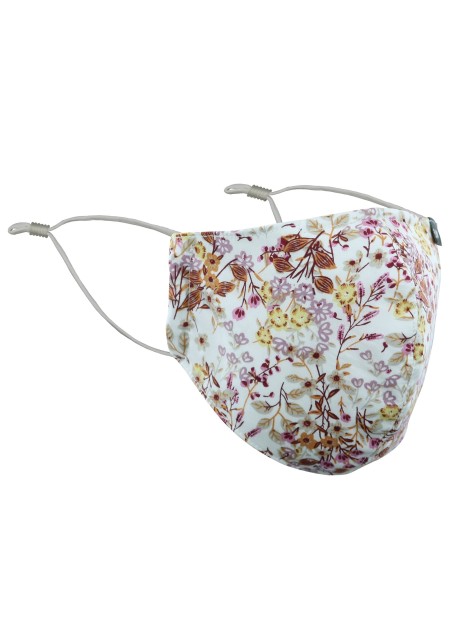 Vintage Floral Mask in Peach, Cream, and Pink