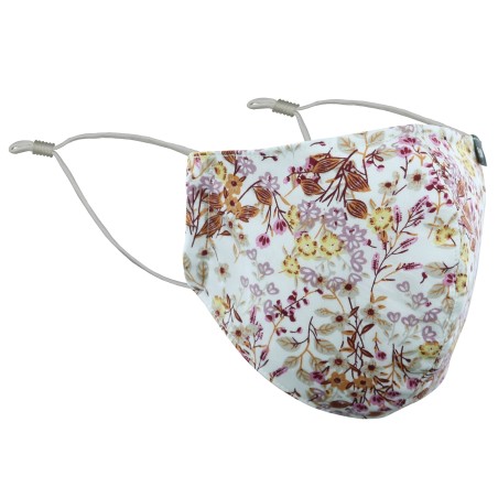 Vintage Floral Mask in Peach, Cream, and Pink