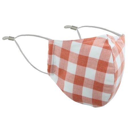 Peach Orange Gingham Check Mask