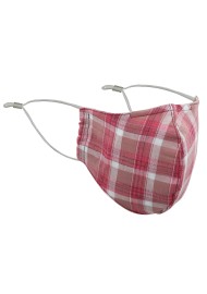Coral Pink Plaid Filter Mask