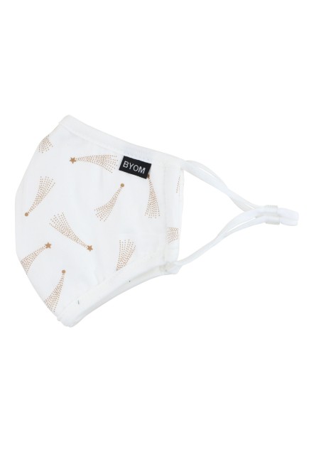 Starry Night Print Kids Mask in Cream and Gold