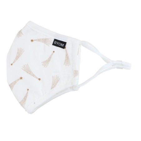 Starry Night Print Kids Mask in Cream and Gold