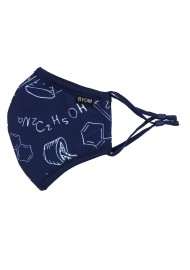 Science Print Mask for Kids in Navy
