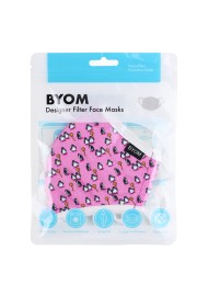 Penguin Print Mask for Kids in Pink in Mask Bag
