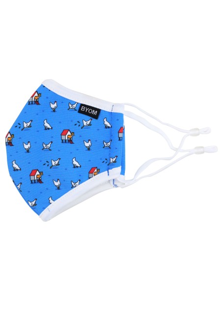 Kids Mask with Fox in the Henhouse Print