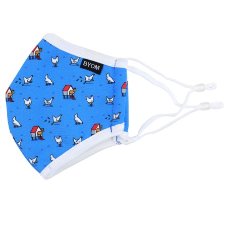 Kids Mask with Fox in the Henhouse Print