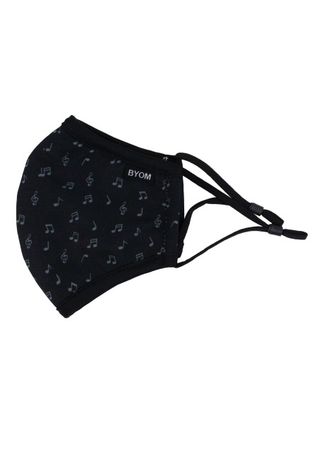 Kids Mask in Black with Music Notes