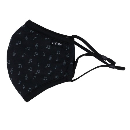 Kids Mask in Black with Music Notes