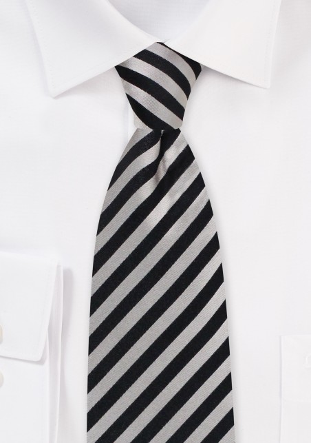 champagne and black striped silk mens neck tie