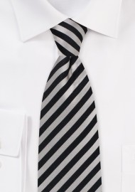 champagne and black striped silk mens neck tie