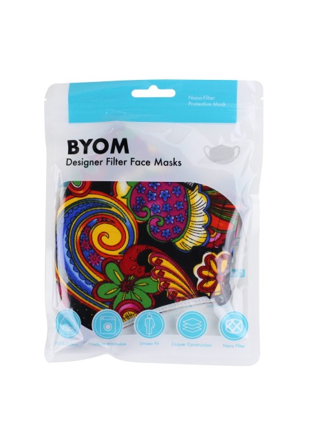 Flower Power Colorful Face Mask in Mask Bag