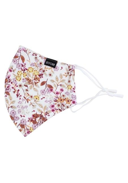 Vintage Floral Mask in Peach, Cream, and Pink