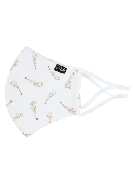 White Mask with Gold Shooting Stars