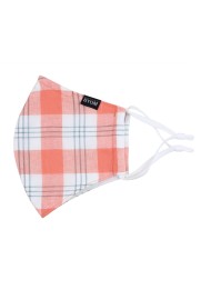 Peach and White Tartan Plaid Mask
