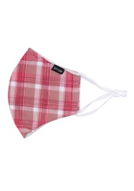 Coral Pink Plaid Filter Mask
