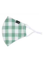 Tea Green Gingham Check Mask