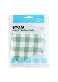 Tea Green Gingham Check Mask in Mask Bag