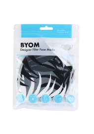 Palm Leaf Print Mask in Black and Gray in Mask Bag