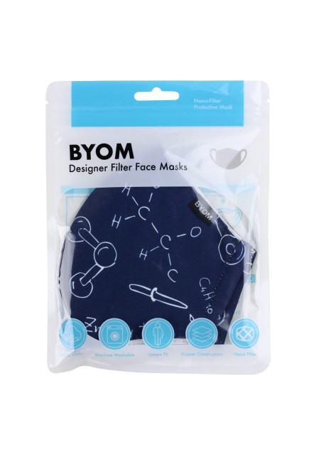 Navy Science Print Filter Mask in Mask Bag