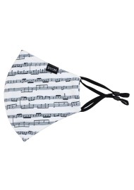 Classical Music Print Filter Mask in Cream