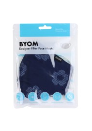 Unique Floral Print Mask in Midnight Blue in Mask Bag