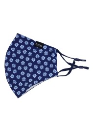 Navy Masks with English Daisy Print