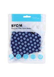 Navy Masks with English Daisy Print in Mask Bag