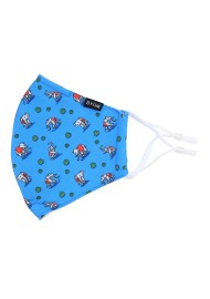 Elephant Print Face Mask in Light Blue