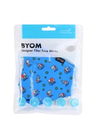 Elephant Print Face Mask in Light Blue in Mask Bag