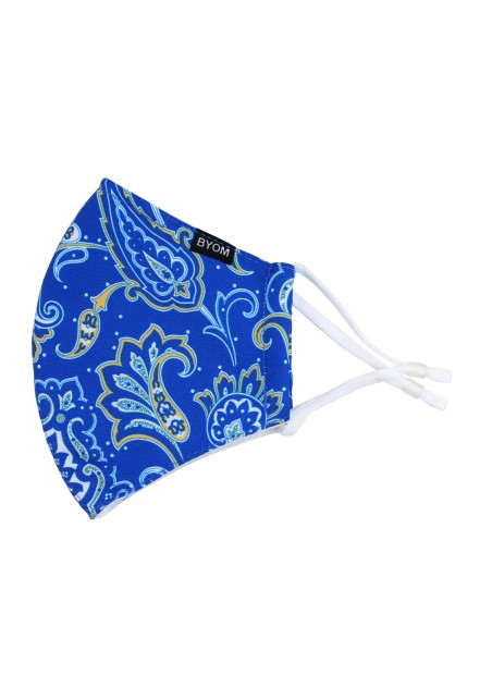 Elegant Paisley Print Mask in Navy