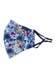 Japanese Floral Mask in Light Blue