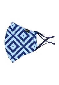 Geometric Argyle Check Mask in Light Blue