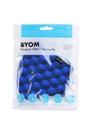Hex Pattern Filter Mask in Blue in Mask Bag