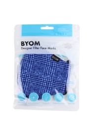 Prince of Wales Check Mask in Blue in Mask Bag