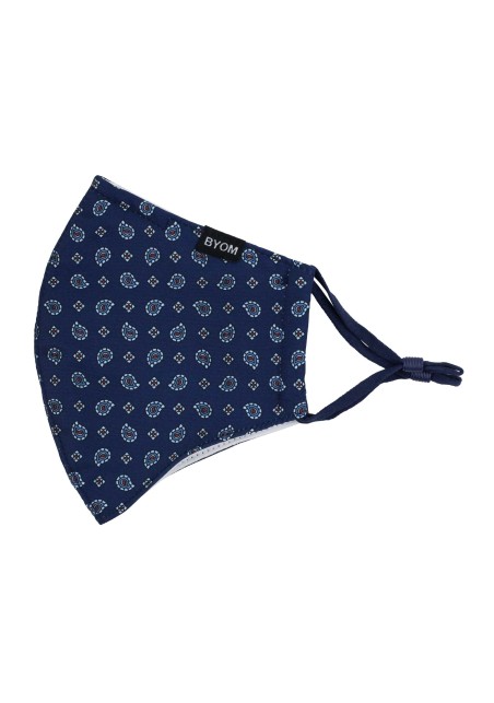 Foulard Paisley Print Filter Mask in Navy