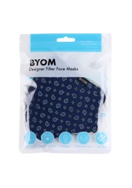 Foulard Paisley Print Filter Mask in Navy in Mask Bag