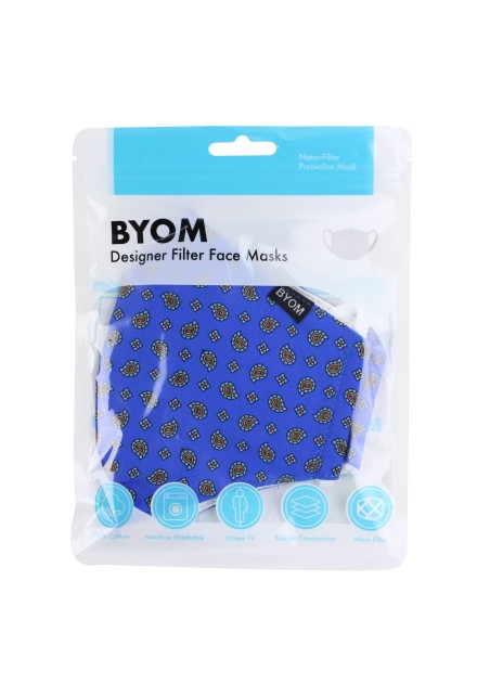 Foulard Paisley Print Filter Mask in Navy