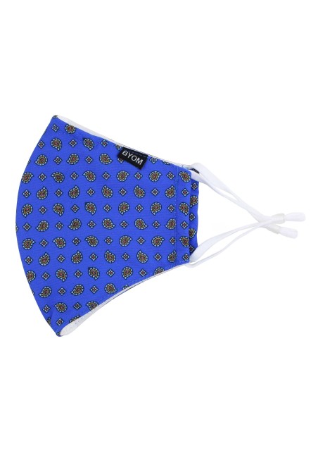 Foulard Paisley Print Filter Mask in Navy