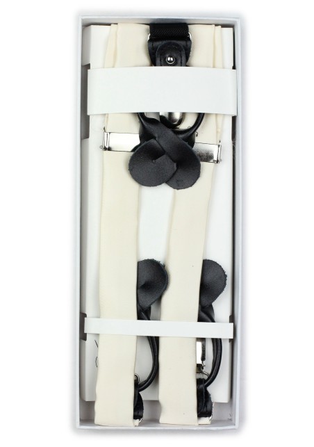 Cream Wedding Suspenders in Box