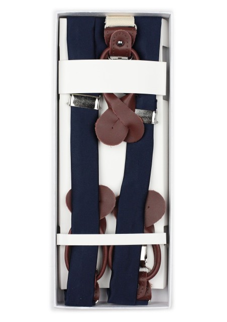 Navy Wedding Suspenders in Box