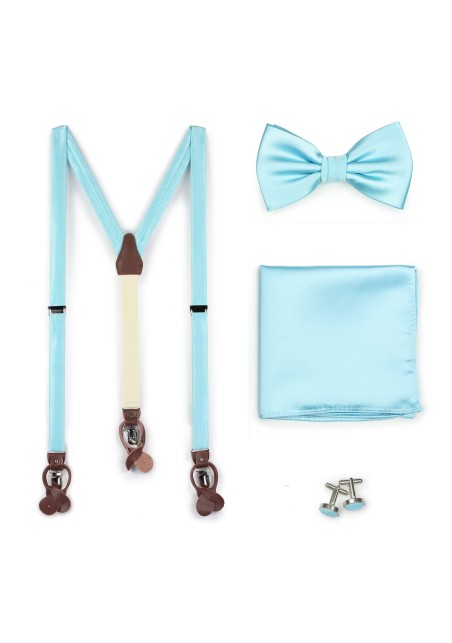 Pool Blue Suspender Bowtie Set